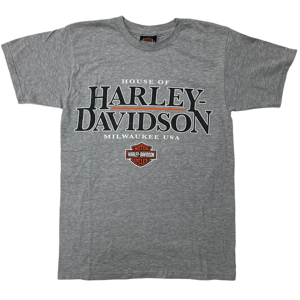 Harley-Davidson House of Harley Milwaukee WI Women's Gray T-Shirt Small Logo Tee